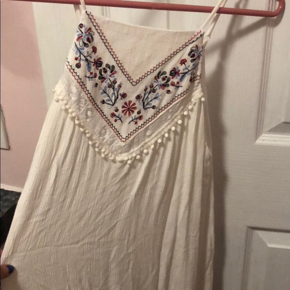 White spaghetti strapped dress